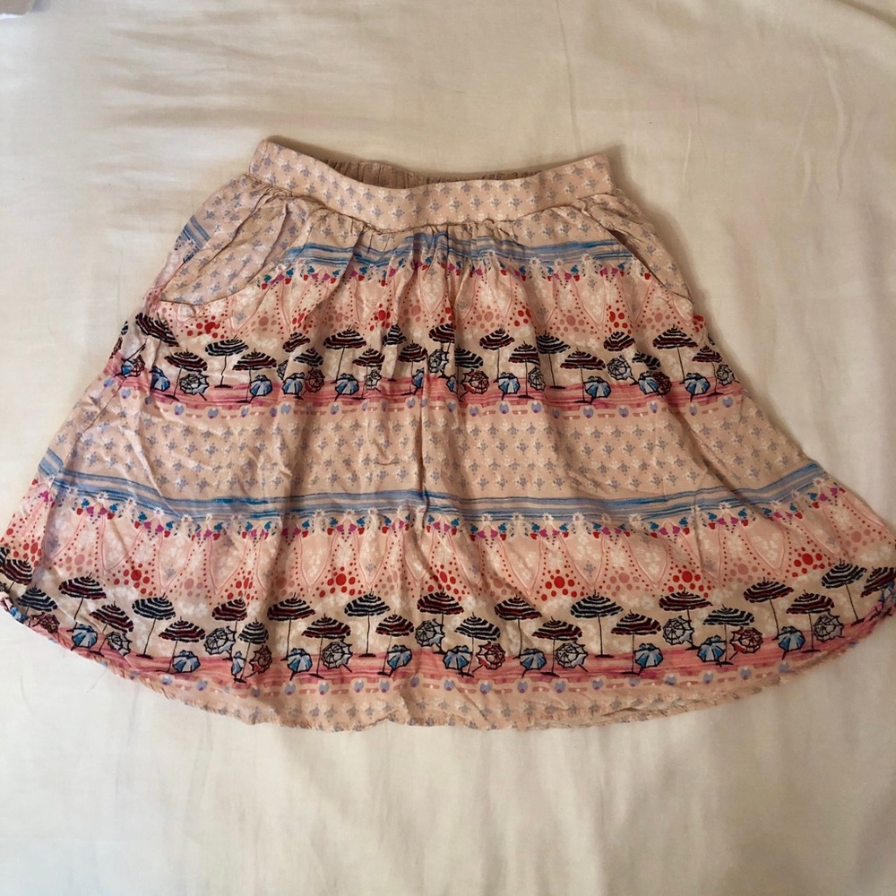 Beach Print Mini Skirt w Pockets
